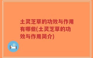 土灵芝草的功效与作用有哪些(土灵芝草的功效与作用简介)