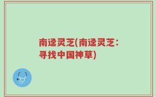 南迳灵芝(南迳灵芝：寻找中国神草)
