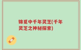 锦觅中千年灵芝(千年灵芝之神秘探索)