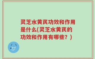灵芝水黄芪功效和作用是什么(灵芝水黄芪的功效和作用有哪些？)