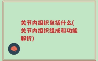 关节内组织包括什么(关节内组织组成和功能解析)