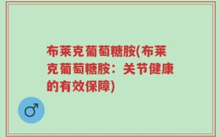 布莱克葡萄糖胺(布莱克葡萄糖胺：关节健康的有效保障)