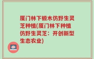 厦门林下椴木仿野生灵芝种植(厦门林下种植仿野生灵芝：开创新型生态农业)