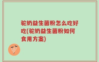 驼奶益生菌粉怎么吃好吃(驼奶益生菌粉如何食用方案)