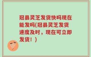 冠县灵芝发货快吗现在能发吗(冠县灵芝发货速度及时，现在可立即发货！)