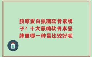 胶原蛋白氨糖软骨素牌子？十大氨糖软骨素品牌里哪一种是比较好呢
