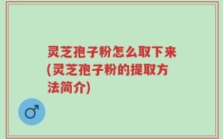 灵芝孢子粉怎么取下来(灵芝孢子粉的提取方法简介)