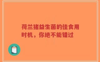 荷兰猪益生菌的佳食用时机，你绝不能错过