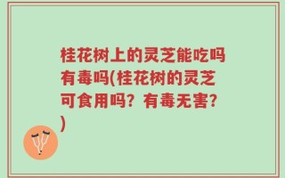 桂花树上的灵芝能吃吗有毒吗(桂花树的灵芝可食用吗？有毒无害？)