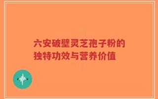 六安破壁灵芝孢子粉的独特功效与营养价值