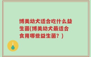 博美幼犬适合吃什么益生菌(博美幼犬最适合食用哪些益生菌？)