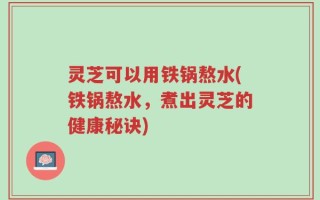灵芝可以用铁锅熬水(铁锅熬水，煮出灵芝的健康秘诀)