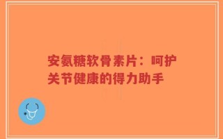 安氨糖软骨素片：呵护关节健康的得力助手