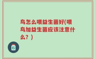 鸟怎么喂益生菌好(喂鸟加益生菌应该注意什么？)