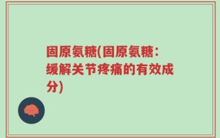 固原氨糖(固原氨糖：缓解关节疼痛的有效成分)