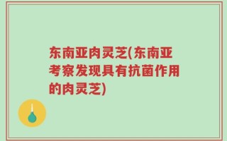 东南亚肉灵芝(东南亚考察发现具有抗菌作用的肉灵芝)