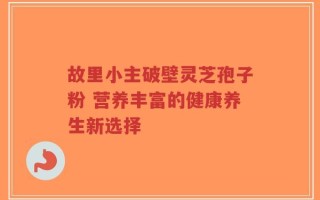 故里小主破壁灵芝孢子粉 营养丰富的健康养生新选择