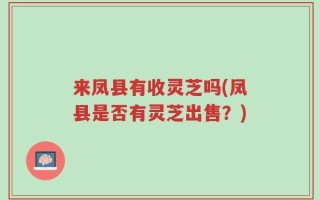 来凤县有收灵芝吗(凤县是否有灵芝出售？)