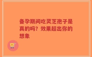 备孕期间吃灵芝孢子是真的吗？效果超出你的想象