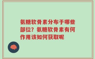 氨糖软骨素分布于哪些部位？氨糖软骨素有何作用该如何获取呢