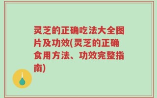 灵芝的正确吃法大全图片及功效(灵芝的正确食用方法、功效完整指南)