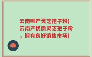 云南哪产灵芝孢子粉(云南产优质灵芝孢子粉，拥有良好销售市场)