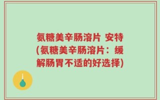 氨糖美辛肠溶片 安特(氨糖美辛肠溶片：缓解肠胃不适的好选择)