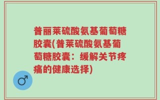 普丽莱硫酸氨基葡萄糖胶囊(普莱硫酸氨基葡萄糖胶囊：缓解关节疼痛的健康选择)