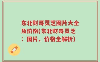 东北财哥灵芝图片大全及价格(东北财哥灵芝：图片、价格全解析)