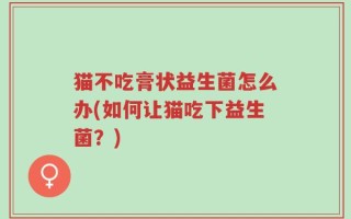 猫不吃膏状益生菌怎么办(如何让猫吃下益生菌？)