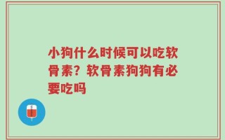 小狗什么时候可以吃软骨素？软骨素狗狗有必要吃吗