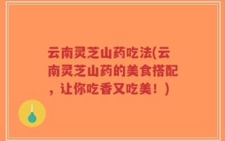 云南灵芝山药吃法(云南灵芝山药的美食搭配，让你吃香又吃美！)
