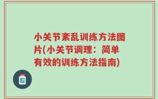小关节紊乱训练方法图片(小关节调理：简单有效的训练方法指南)