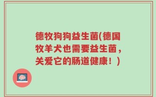 德牧狗狗益生菌(德国牧羊犬也需要益生菌，关爱它的肠道健康！)