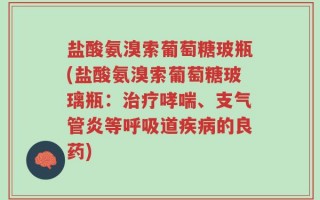 盐酸氨溴索葡萄糖玻瓶(盐酸氨溴索葡萄糖玻璃瓶：治疗哮喘、支气管炎等呼吸道疾病的良药)
