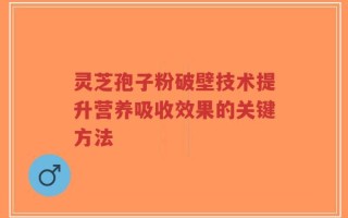 灵芝孢子粉破壁技术提升营养吸收效果的关键方法