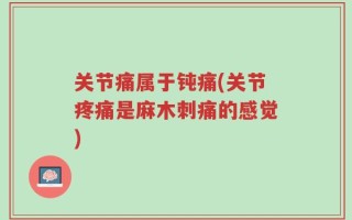 关节痛属于钝痛(关节疼痛是麻木刺痛的感觉)