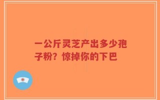 一公斤灵芝产出多少孢子粉？惊掉你的下巴