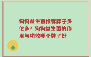 狗狗益生菌推荐牌子多伦多？狗狗益生菌的作用与功效哪个牌子好