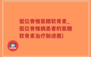 低位脊椎氨糖软骨素_低位脊椎病患者的氨糖软骨素治疗新进展)