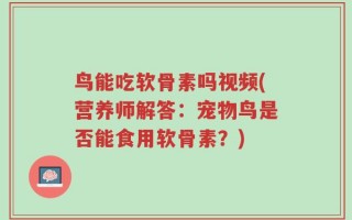 鸟能吃软骨素吗视频(营养师解答：宠物鸟是否能食用软骨素？)