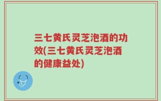 三七黄氏灵芝泡酒的功效(三七黄氏灵芝泡酒的健康益处)