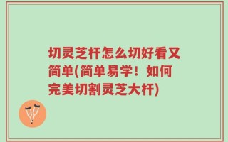 切灵芝杆怎么切好看又简单(简单易学！如何完美切割灵芝大杆)