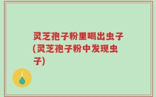 灵芝孢子粉里喝出虫子(灵芝孢子粉中发现虫子)