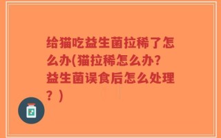 给猫吃益生菌拉稀了怎么办(猫拉稀怎么办？益生菌误食后怎么处理？)