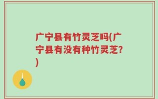 广宁县有竹灵芝吗(广宁县有没有种竹灵芝？)