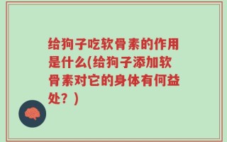 给狗子吃软骨素的作用是什么(给狗子添加软骨素对它的身体有何益处？)