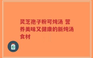 灵芝孢子粉可炖汤 营养美味又健康的新炖汤食材