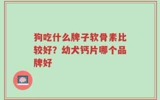 狗吃什么牌子软骨素比较好？幼犬钙片哪个品牌好