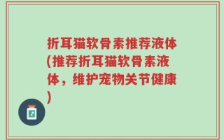 折耳猫软骨素推荐液体(推荐折耳猫软骨素液体，维护宠物关节健康)
